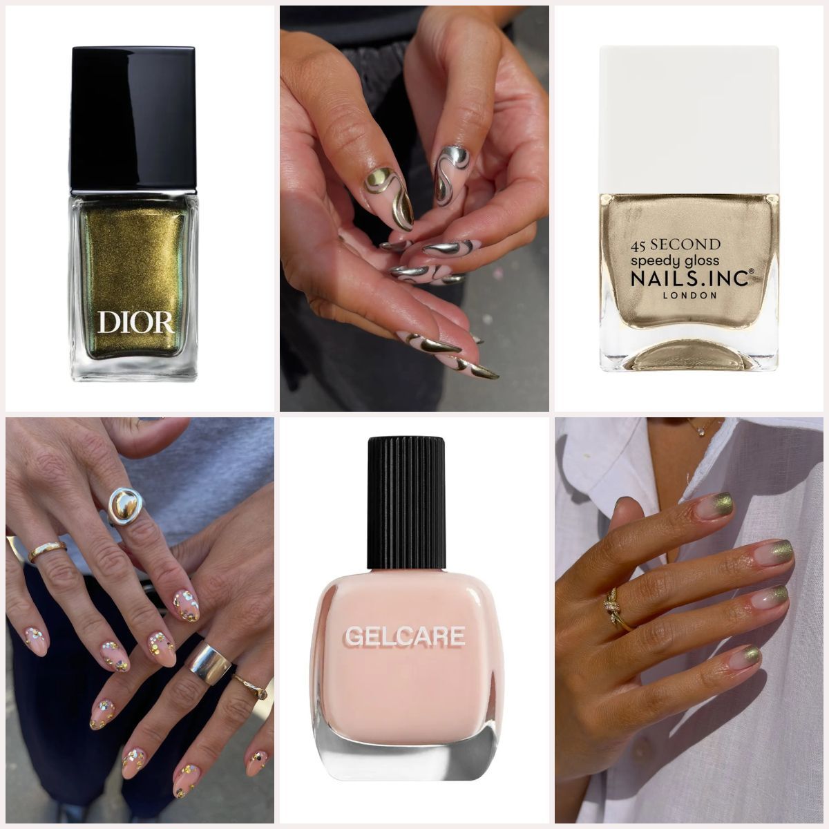 Featured image Mixed Metal Manicure Nail Looks This Week